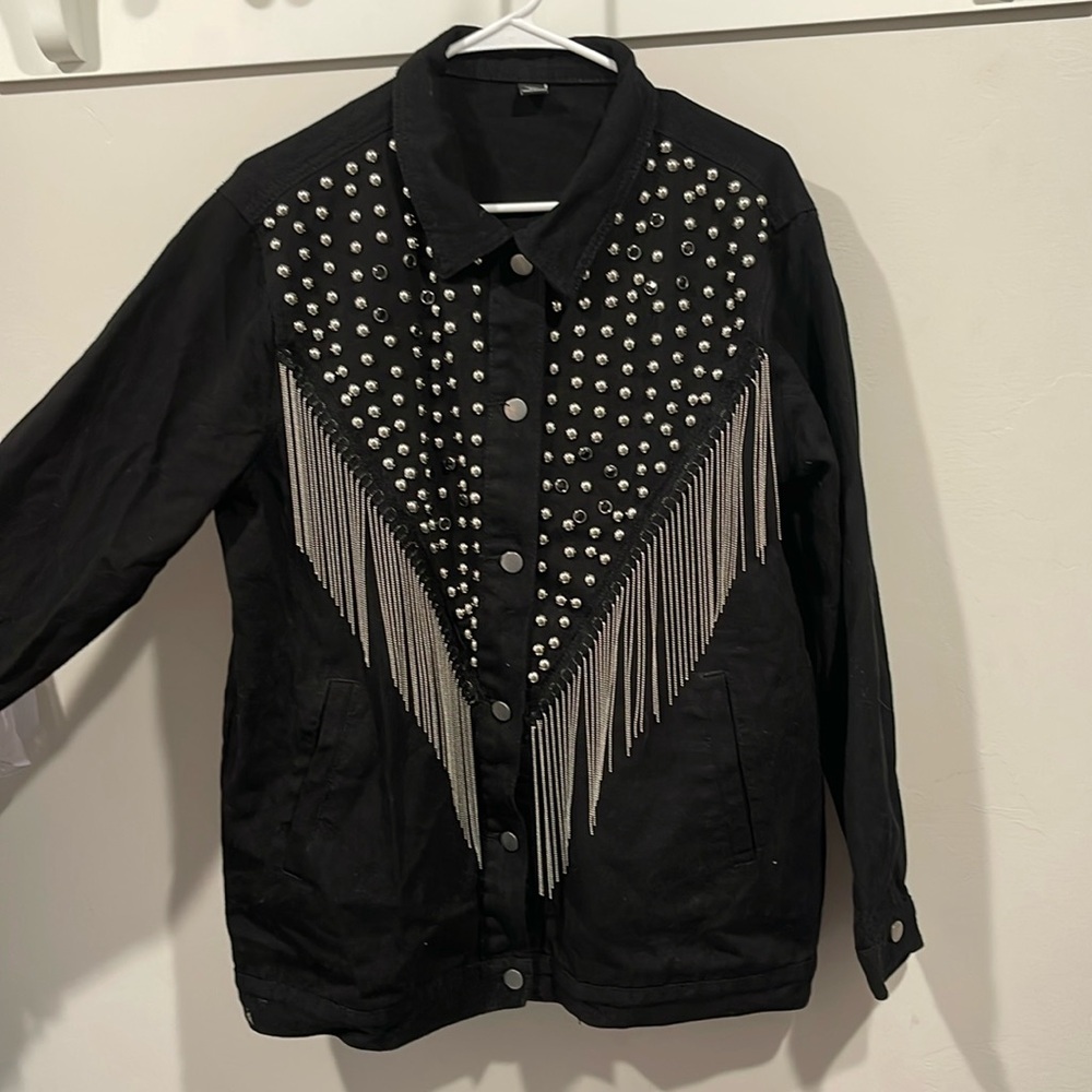 SHEIN curve OXL 12-14 black denim jacket